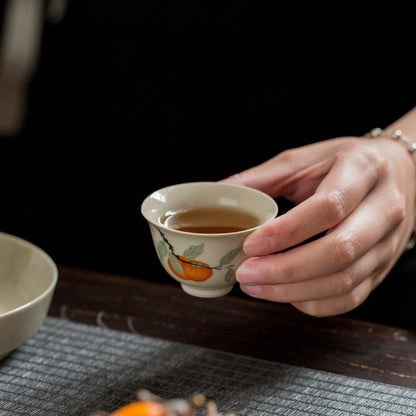 Art Tea Cup JianZhan Tenmoku Teacup Persimmon