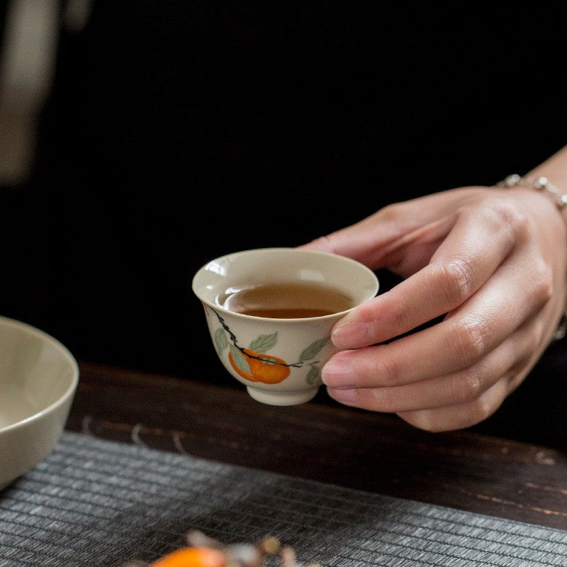 Art Tea Cup JianZhan Tenmoku Teacup Persimmon