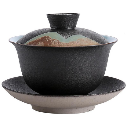 Art Tea Cup JianZhan Tenmoku Gai Wan Far Mountain