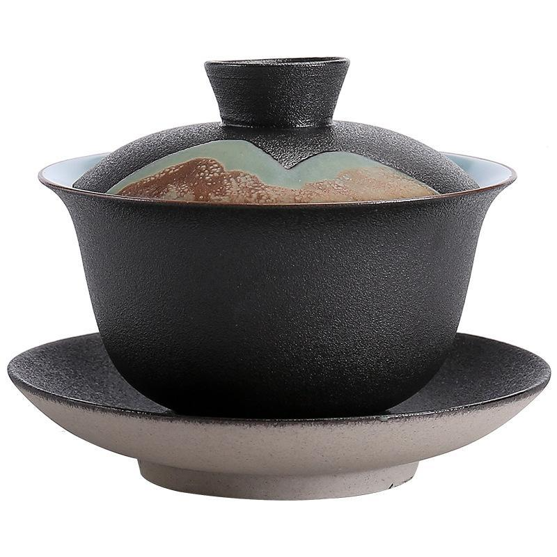 Art Tea Cup JianZhan Tenmoku Gai Wan Far Mountain
