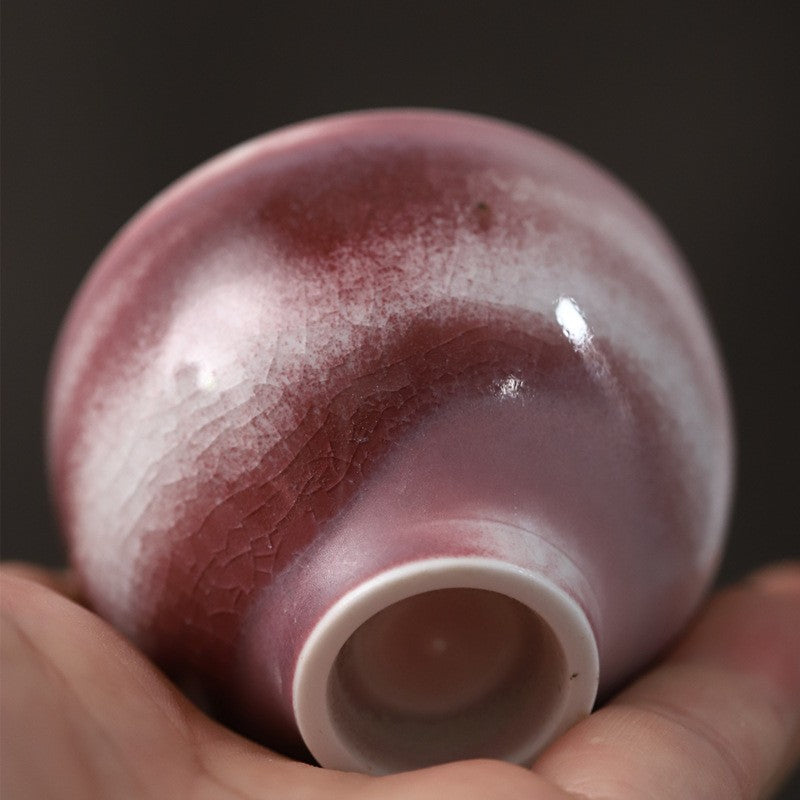 Art Tea Cup JianZhan Tenmoku Teacup Rose Bloom