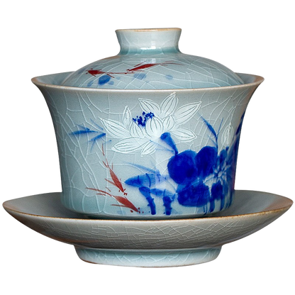Blue Lotus Fish Tea Cup