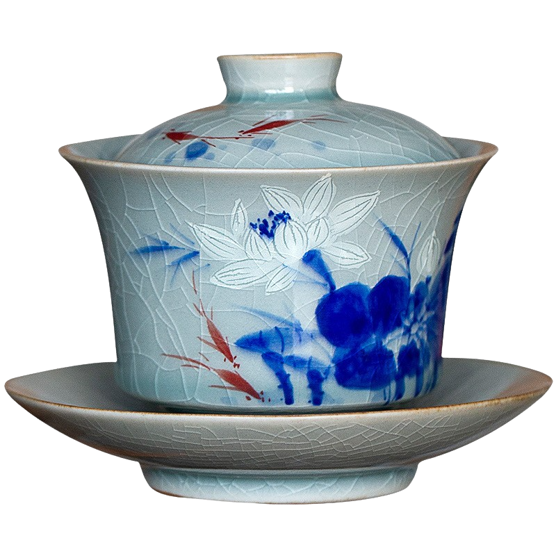 Blue Lotus Fish Tea Cup