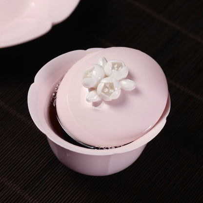 Art Tea Cup JianZhan Tenmoku Gai Wan Sakura