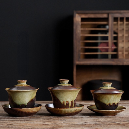 Art Tea Cup JianZhan Tenmoku Nature Gai Wan