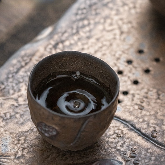Art Tea Cup JianZhan Tenmoku Tea Cup Lotus