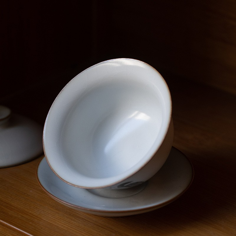 Art Tea Cup JianZhan Tenmoku Gai Wan Cat