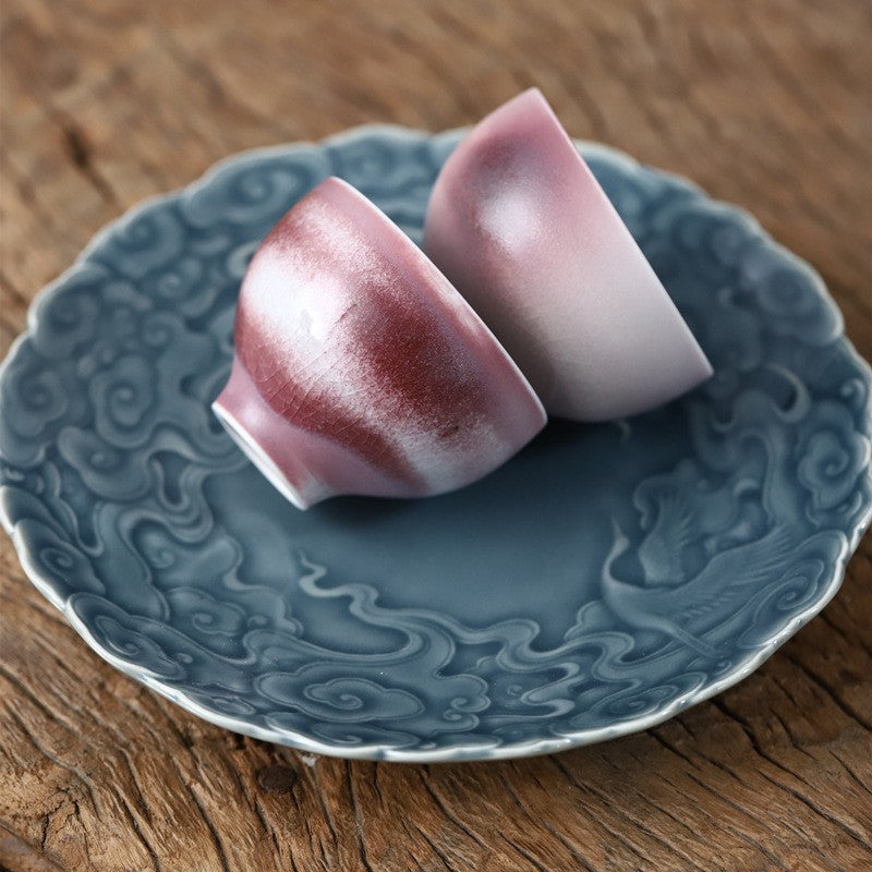 Art Tea Cup JianZhan Tenmoku Teacup Rose Bloom