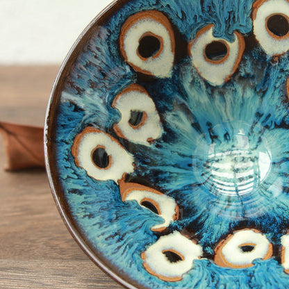 Art Tea Cup JianZhan Tenmoku Tea Cup Noble Peacock