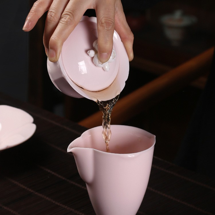 Art Tea Cup JianZhan Tenmoku Gai Wan Sakura