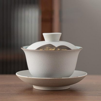 Art Tea Cup JianZhan Tenmoku Gai Wan Far Mountain