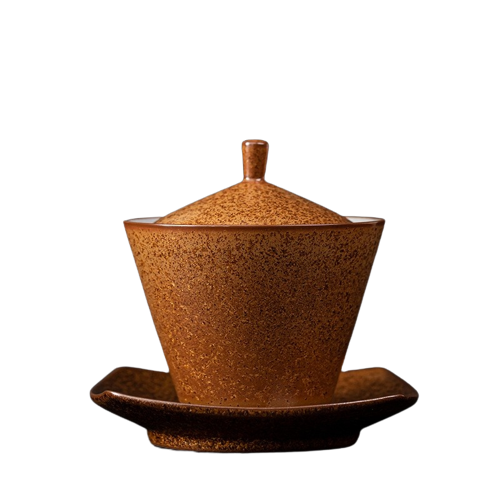Brown Speckled Ceramic Gaiwan