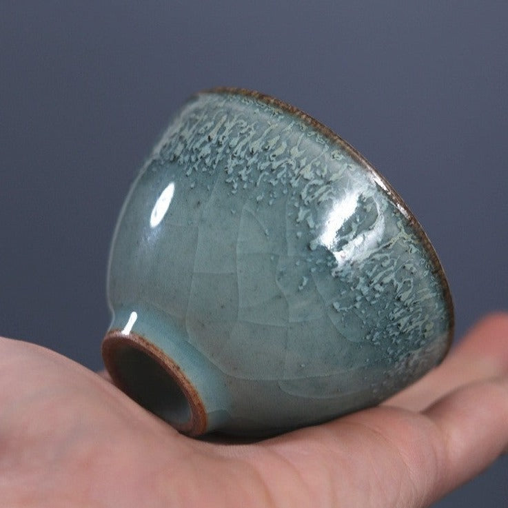 Art Tea Cup JianZhan Tenmoku Gai Wan Wave