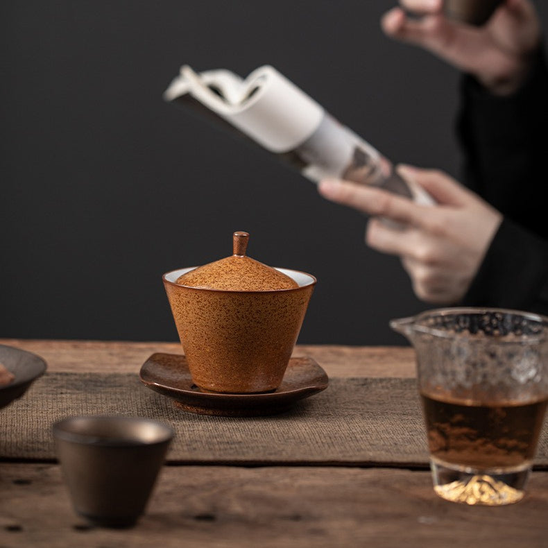 Art Tea Cup JianZhan Tenmoku Cover Gai Wan