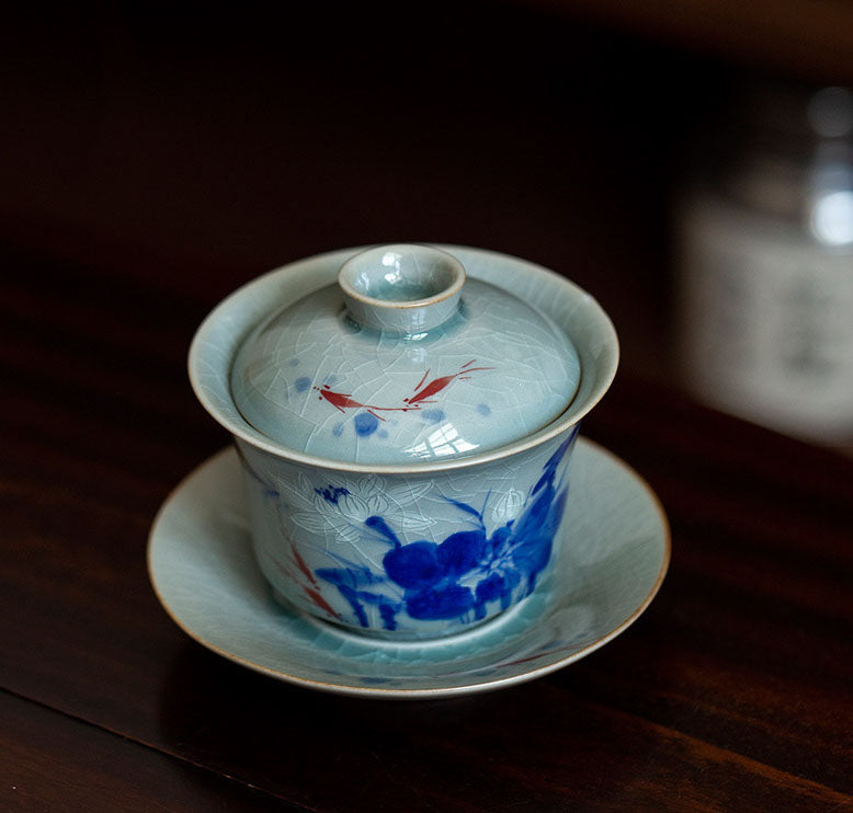 Blue Lotus Fish Tea Cup