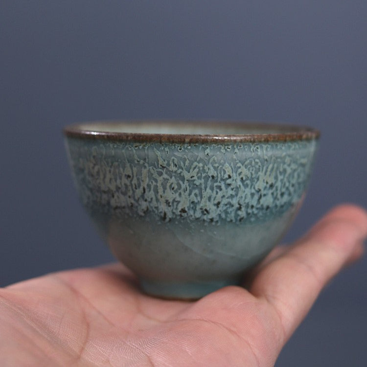 Art Tea Cup JianZhan Tenmoku Gai Wan Wave