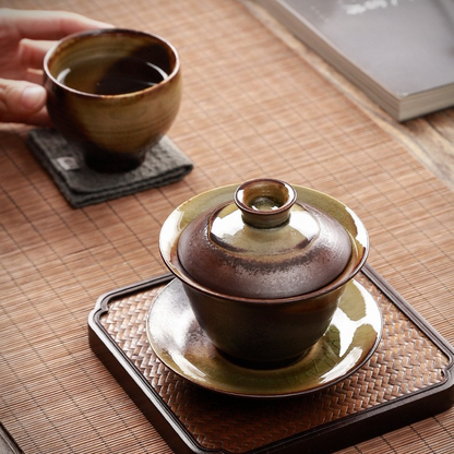 Art Tea Cup JianZhan Tenmoku Nature Gai Wan
