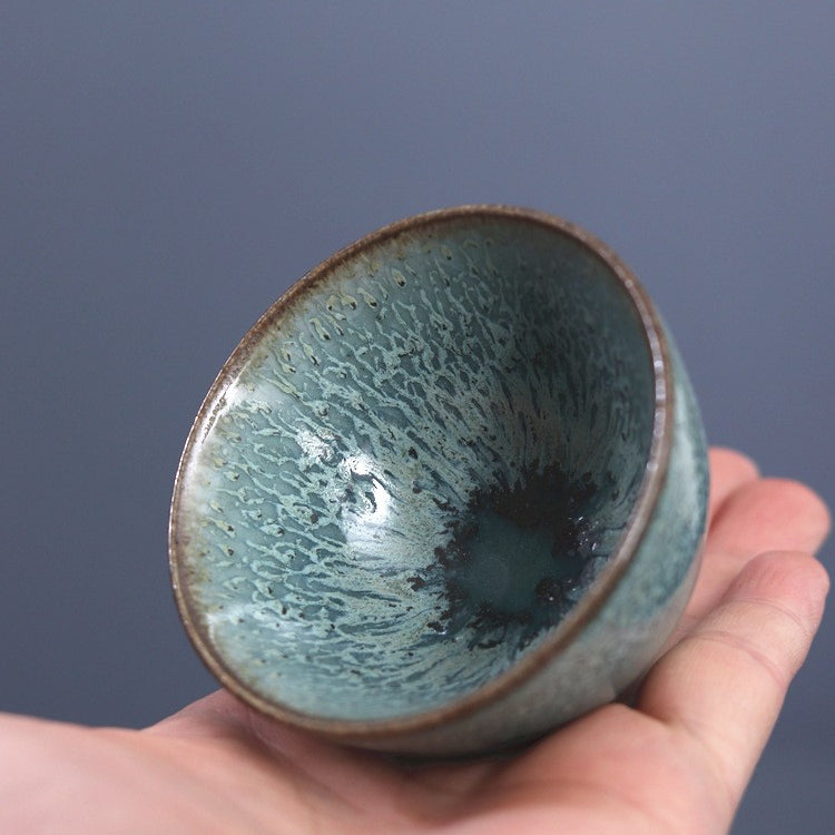 Art Tea Cup JianZhan Tenmoku Gai Wan Wave
