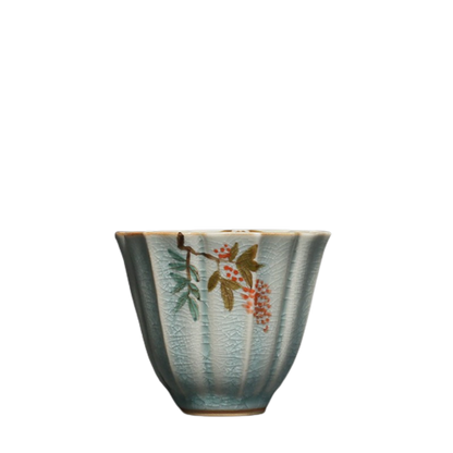 Floral Ice Crackle Tea Cup