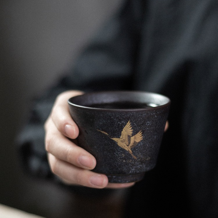 Art Tea Cup JianZhan Tenmoku Silver Spot Tea Set