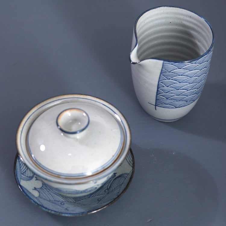 Art Tea Cup JianZhan Tenmoku Gai Wan Wave
