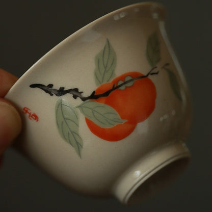 Art Tea Cup JianZhan Tenmoku Teacup Persimmon