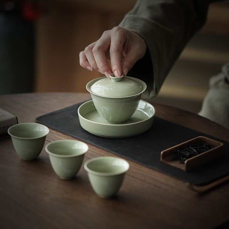 Art Tea Cup JianZhan Tenmoku Pure Gai Wan