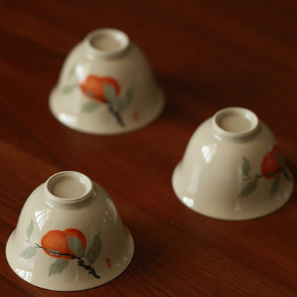 Art Tea Cup JianZhan Tenmoku Teacup Persimmon