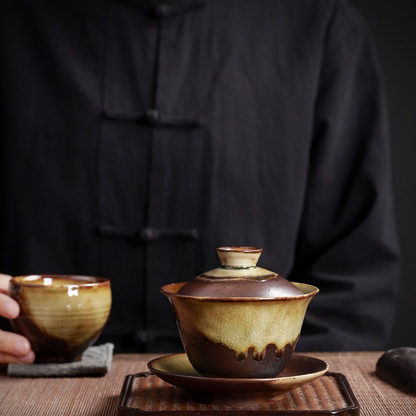 Art Tea Cup JianZhan Tenmoku Nature Gai Wan