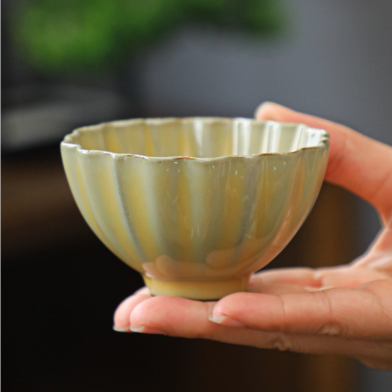 Art Tea Cup JianZhan Tenmoku Tea Cup Cream