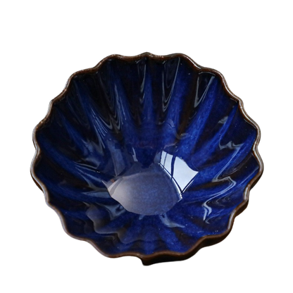 Vintage Blue Floral Bird Ceramic Tea Cup
