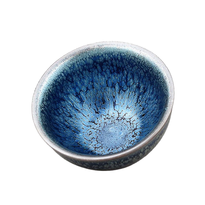 Azure Ocean Crackle Glaze Tea Cup