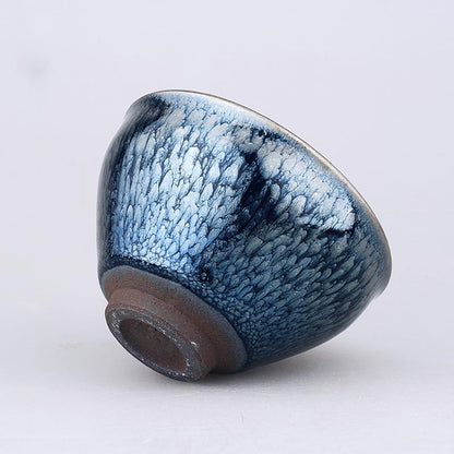Art Tea Cup JianZhan Tenmoku Tea Cup Glacier