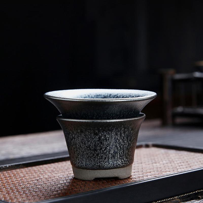 Art Tea Cup JianZhan Tenmoku Tea Set Glacier