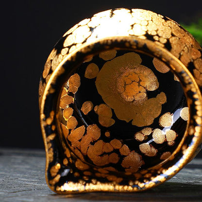 Art Tea Cup JianZhan Tenmoku Tea Set Gold