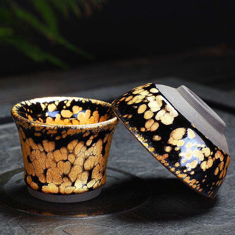Art Tea Cup JianZhan Tenmoku Tea Set Gold