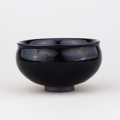 Art Tea Cup JianZhan Tenmoku Tea Cup Golden Leaf