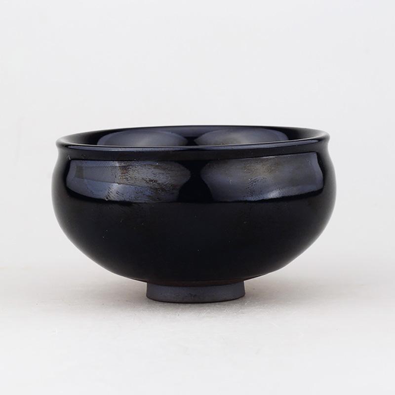 Art Tea Cup JianZhan Tenmoku Tea Cup Golden Leaf