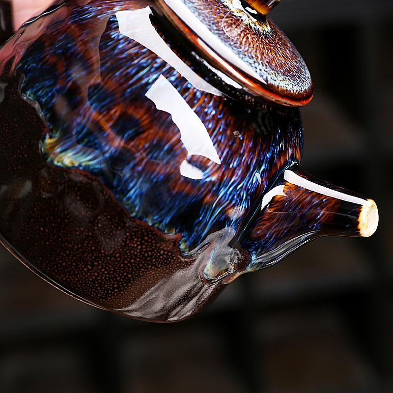 Art Tea Cup JianZhan Tenmoku Teapot Golden Peacock