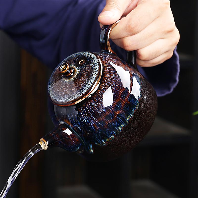 Art Tea Cup JianZhan Tenmoku Teapot Golden Peacock