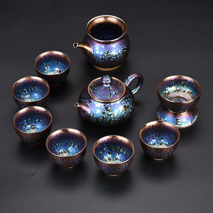 Art Tea Set JianZhan Tenmoku Tea Set Mulan