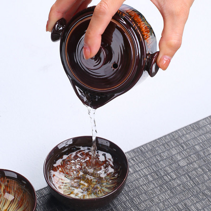 Art Tea Cup JianZhan Tenmoku Tea Set Firefly
