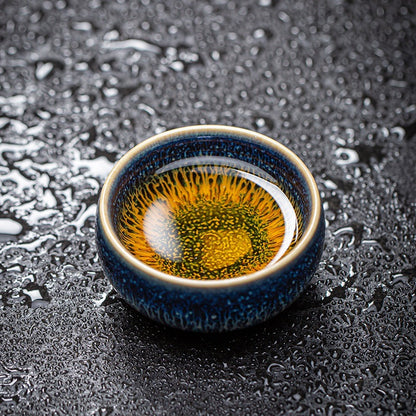 Blue Glaze Texture Tea Cup Gift Set