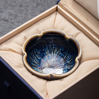 Blue Glaze Texture Tea Cup Gift Set