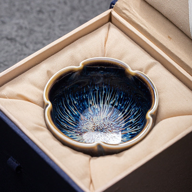 Blue Glaze Texture Tea Cup Gift Set