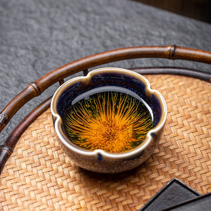 Blue Glaze Texture Tea Cup Gift Set