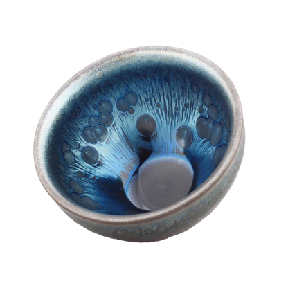 Ocean Flow Tenmoku Ceramic Tea Cup