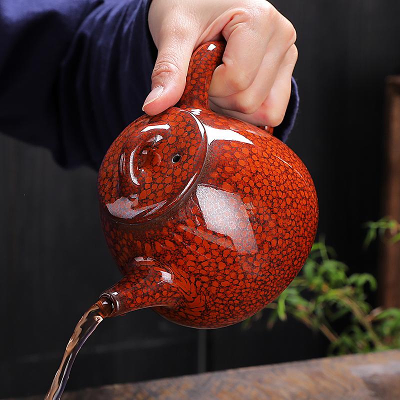 Art Tea Cup JianZhan Tenmoku Orange Teapot