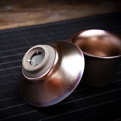 Art Tea Cup JianZhan Tenmoku Tea Set Rainbow