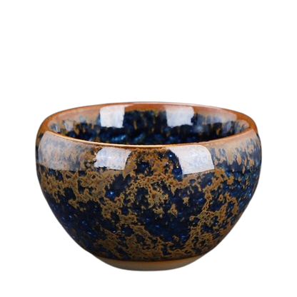 Black Gold Geometric Ceramic Tea Cup